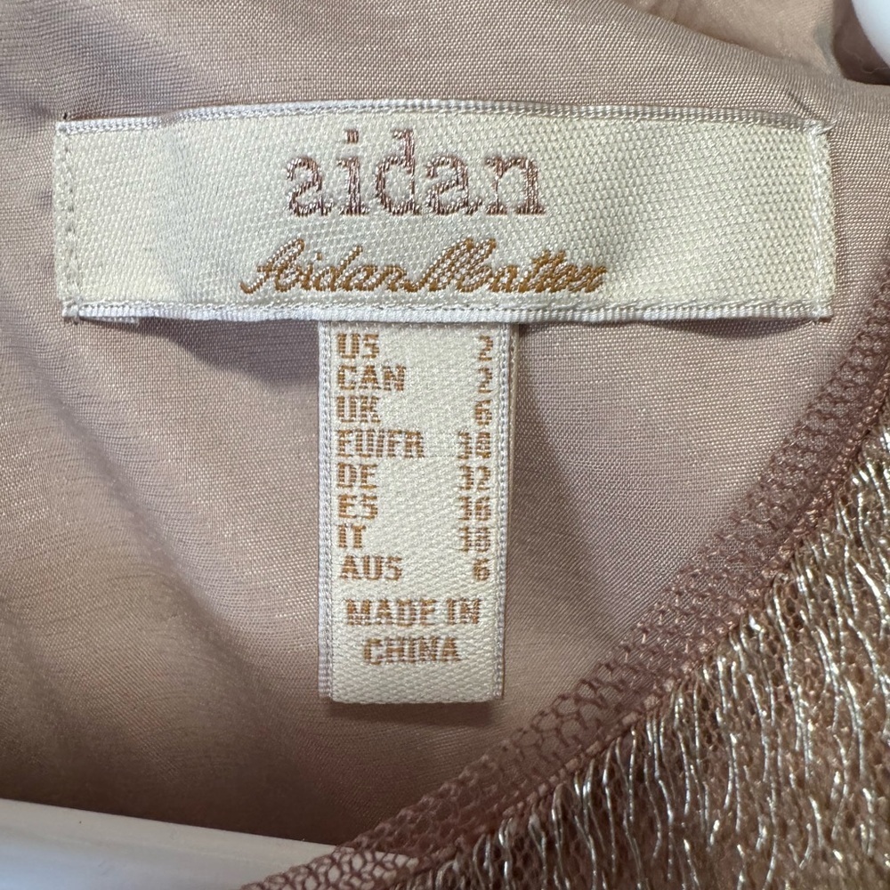 AIDEN MATTOX Rose Gold Chevron Sequin Shift Dress | Cruise Cocktail Glam Party - Picture 8 of 13